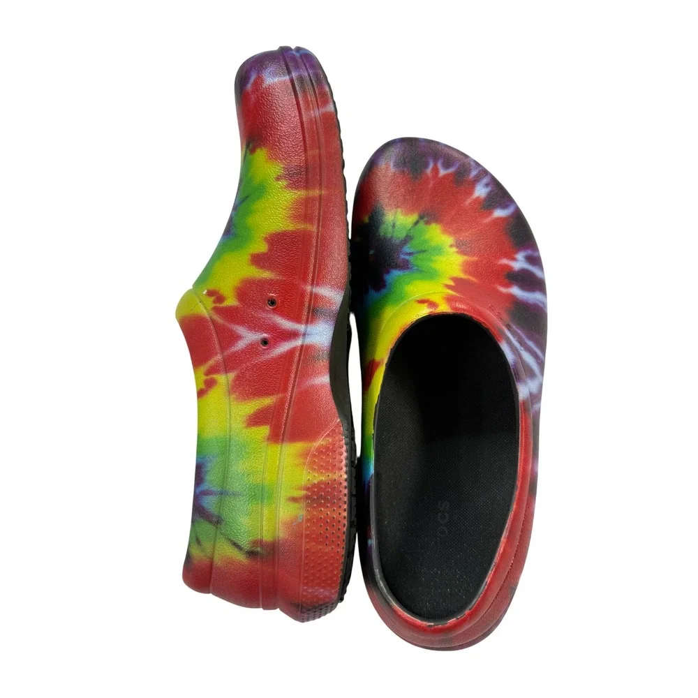Crocs Bistro Clogs Mens 12 Color Excellent Tie Dye Slip Resistant Work Shoe